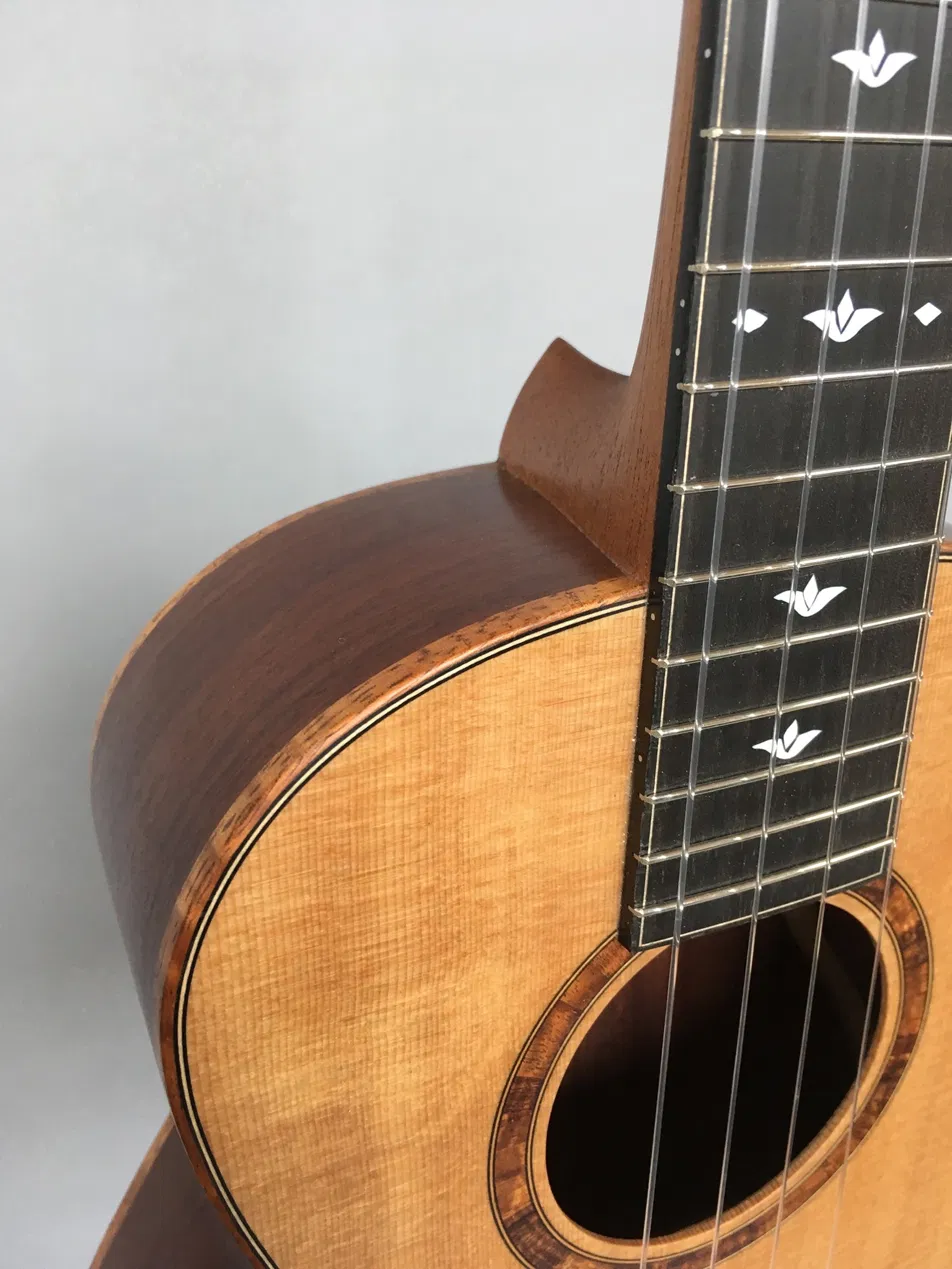 Ukulele body and fretboard detail